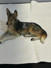 COTENDORF W-GERMANY FIGUR SCHÄFERHUND LIEGEND PORZELLAN + VINTAGE + 1950