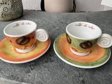 2  Stück Espresso Tassen Untertassen Mateo Thun Espresso Caffe al volo Italien 