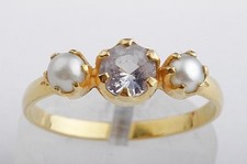 Kristall Perlen Ring 916 Gelb