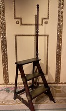 Antike Bibliotheksleiter Trittleiter, Mahagoni England