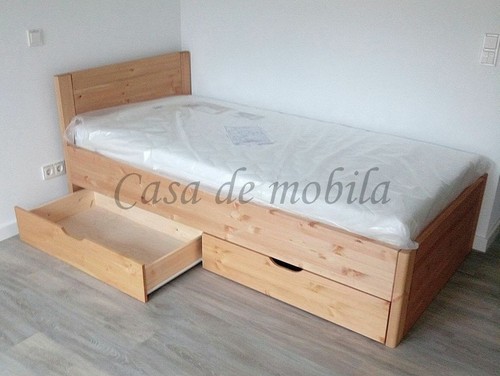 Massivholz bett 100x200cm - 100x200cm, mit