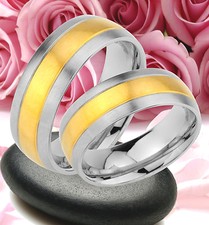 2 Ringe Trauringe Eheringe Partnerringe  GOLD Platiert  GRAVUR GRATIS  JE56