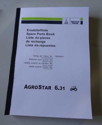 Ersatzteilliste deutz agrostar - ersatzteilliste,