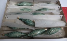 Vintage alter Christbaumschmuck 12 Stück Ornamente lange Zapfen ausgefallen