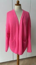 Neon Pinkfarbene Strickjacke Gr 40