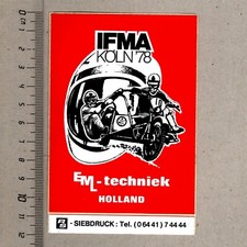 Aufkleber/Sticker IFMA 1978 Köln EML Technik Motorrad Beiwagen Quad Racing