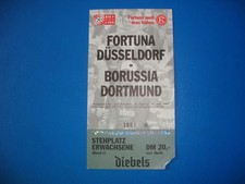 96/97 Ticket Fortuna Düsseldorf BVB Dortmund Eintrittskarte Bundesliga Sammler