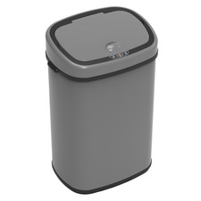 B-Ware SVITA Sensor-Mülleimer 58L Stahl Mülleimer mit Sensor Abfalleimer Grau