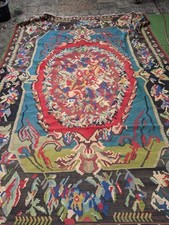 Kelim-Teppich Exklusiv, Karomuster, Handgewebt, Wendeteppich, 300x200cm