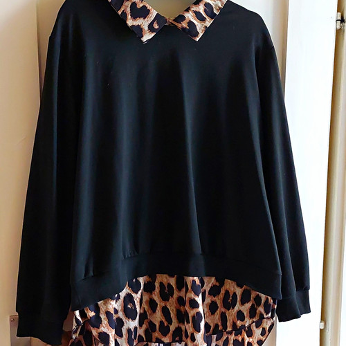 Damen bluse pullover look - damen, pullover-look