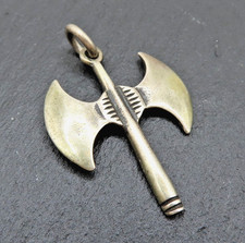 AXT Anhänger 925 Sterling Silber Doppelaxt Viking Silver Retro Vintage Gothic