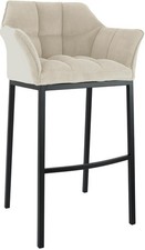 Barhocker Damaso Cordbezug Vierfußgestell mit Rückenlehne bis 240 kg belastbar