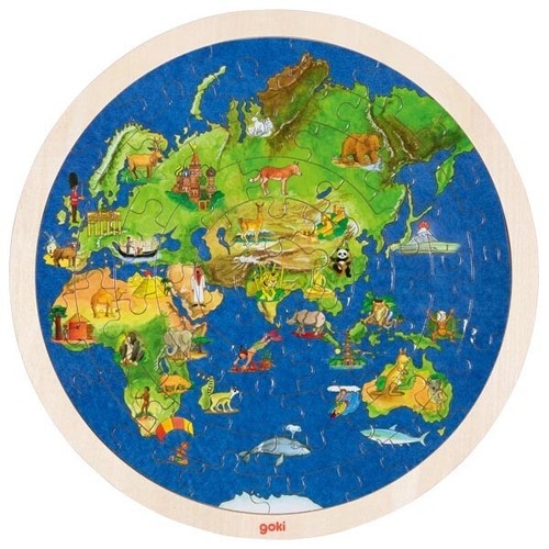 Einlegepuzzle weltkugel puzzle - einlegepuzzle,