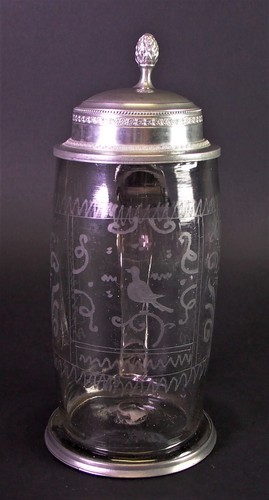 Antiker glas walzenkrug - antiker,