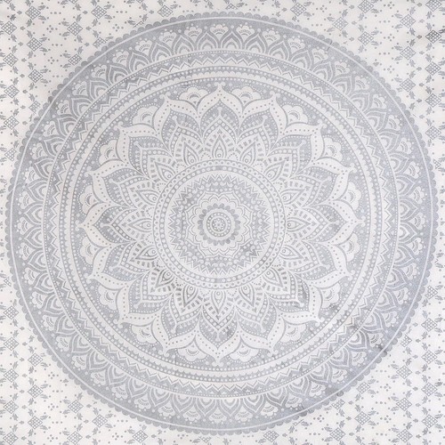 Mandala wandteppich silber - mandala,