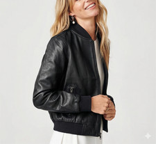 Damen Schwarze Lammleder