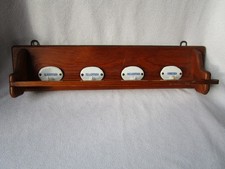 alter Handtuchhalter Holz  Porzellanschilder mit 4 Haken Gläsertuch Handtuch...