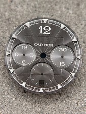 #1653 ORIG. CARTIER PASHA 2113 ZIFFERBLATT DIAL GUILLOCHE BLACK CHRONOGRAPH 205