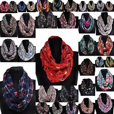 Loop Schal  Baumwolle Rundschal Halstuch Tuch Schlauchschal Damen Blumen Punkte