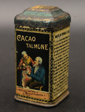 Seltene Alte Box Zinn Werbung Cacao Talmone Meister Sample Echantillon