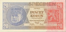 Tschechoslowakei Banknote 20