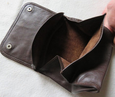 Tabakbeutel, weiches Leder, dunkelbraun