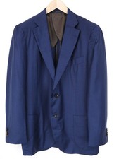Suitsupply Jort Herren UK46R Blau Haihaut Wolle Kaschmir Blazer Slim Half-Lined