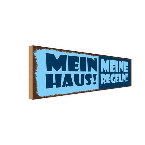 Holzschild 10x27 mein haus - 10x27,