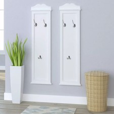 2x Garderobenpaneel Garderobe Landhaus Wandgarderobe Wandpaneel Weiß Paneel MDF