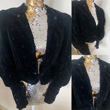 SPORTALM JACKE SAMT schwarz SAMT BOLERO Spencer TRACHTENJACKE gr 38 Trachten Top