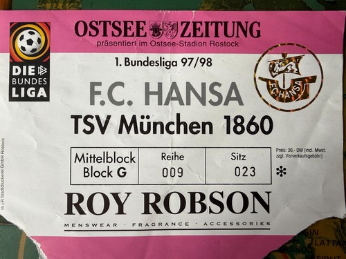 Eintrittskarte ticket hansa - /,