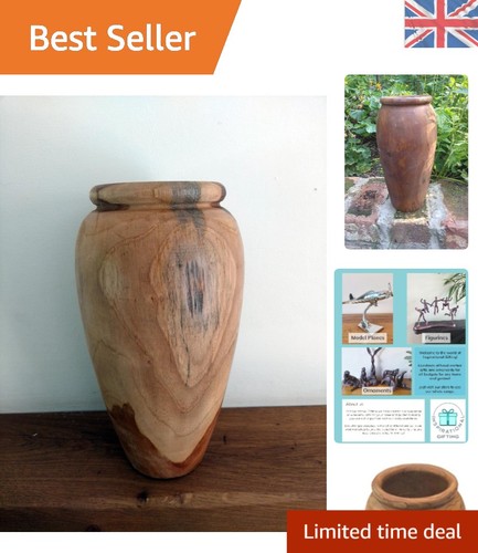 Einzigartige runde teak vase - runde,