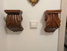 2 Wandkonsolen Holz Wandregale