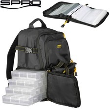 Spro Back Pack, Angelrucksack mit Boxen & Rig Wallet, Angeltasche für Köder