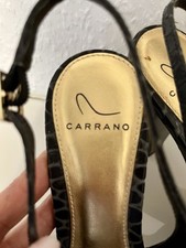  Carrano Echt Leder Pump Gr. 35 Schwarz Mit Echt Fell Zebra Optik