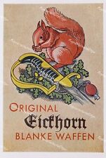 Eickhorn Solingen Blankwaffen Säbel Edged weapons Reklame Werbung Eichhörnchen