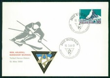 SCHWEIZ GEDENKBRIEF 1966 SKIRENNEN ARLBERG-KANDAHAR MÜRREN gl58