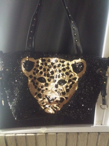 Schwarze pailletten handtasche - schwarze, pailletten-handtasche
