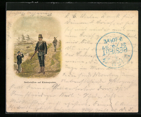 Lithographie seebataillon auf - seebataillon,