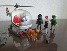 Playmobil Hubschrauber Polizei Figuren Hund Blitzer super Zustand 