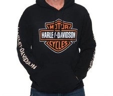 Harley Hoodie XXL Kapuzenpullover Chopper Rocker Schwarz Motorrad Davidson  bar