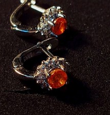 925Sterling Silber OHRRINGE Stecker, Echte Edelsteine Opal 585 WEIßVERGOLDUNG .