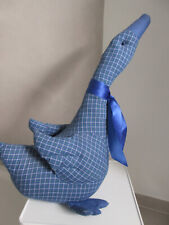 XXL Design Stoffgans Tilda-Stil 55 cm Gans Erpel Ente Stoff blau Landhaus Deko