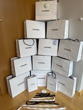 12 CHANEL Tüten DEKO Papiertüte Tasche Geschenkverpackung & Bänder & Kamelien