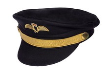 Kappe Pilot schwarz gold