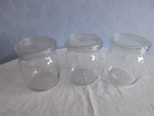 3 Einmach Gläser 1 L mit Deckel, Einkochgläser, Weckgläser, Gerrix Rillenglas