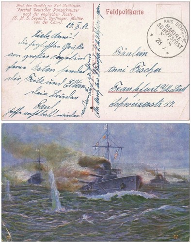 Vorstoß panzerkreuzer 1917 - ak,