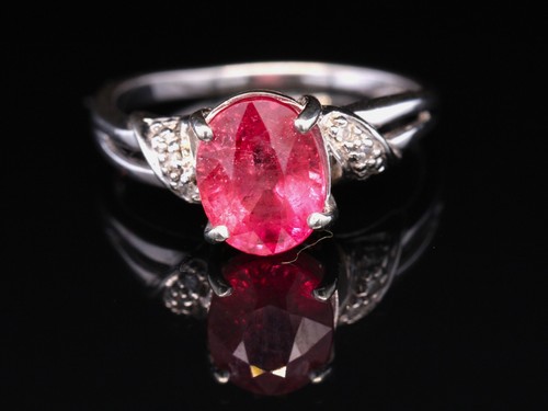 9ct weiss gold rubin diamant - weiss,