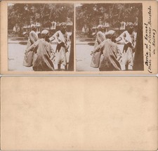 Kairo القاهرة Kinder  Pilsner Bierstube CDV Kabinettfoto 1909  3D/Stereoskopie