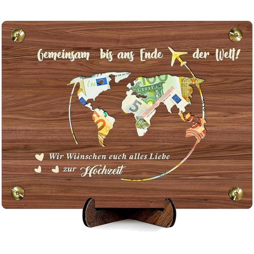 Hochzeitsgeschenk holzkarte - hochzeitsgeschenk,